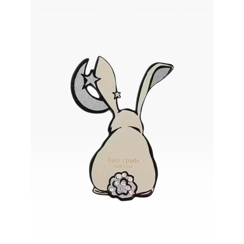 Kate Spade Bunbun Bunny Leather Sticker Pocket Phone Cardholder NIB - Picture 2 of 4